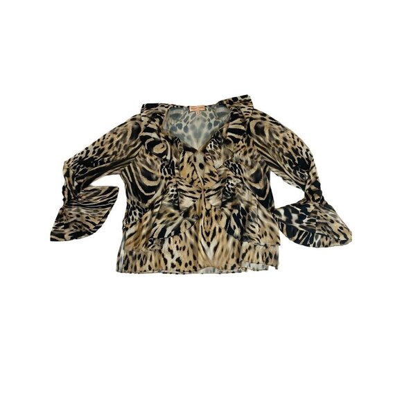 Chico's Tops - Chico's Black Label Women's Animal Print Long Sleeve Blouse - Large